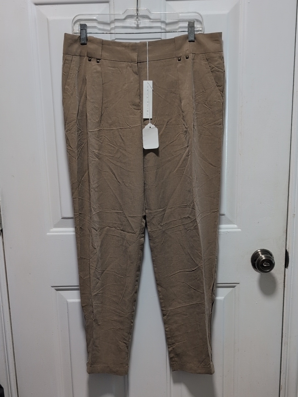 Trina Turk Taupe Slim Tapered Chinos